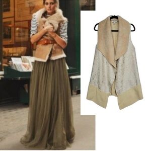 VINTAGE AMERICA Faux fur Foil Detail Sherpa Vest NWT